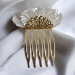 Peinecillo Flor Nácar Dorado