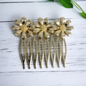 Peinecillo Tres Flores Dorado