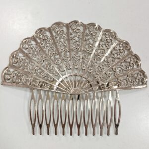 Peinecillo Vintage Abanico XL Plateado