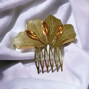 Peinecillo Hojas en Relieve Dorado