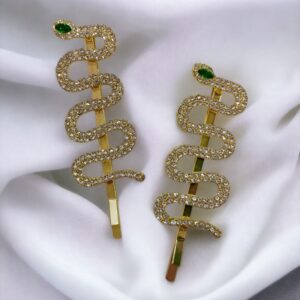Horquillas Serpiente Circonitas Doradas