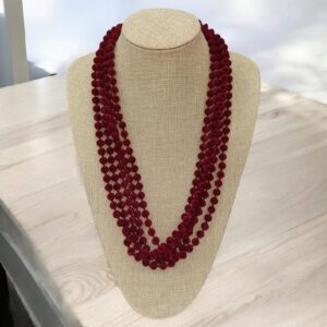 Collar Multi Bolitas Burdeos