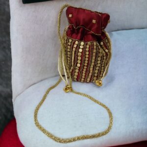 Bolso Bombonera Burdeos Bordado