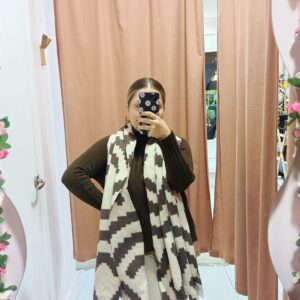 Estola Pañuelo Estampado Marrón