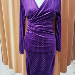 Vestido Terciopelo Morado Brillo