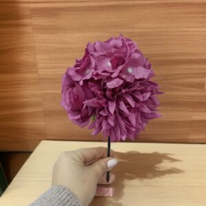 Ramillete Flamenca Hortensia Malva Oscuro