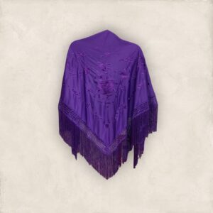 Mantoncillo Morado Bordado Flor Al Tono