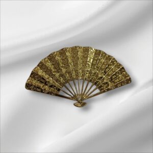 Broche Abanico Pliegues Dorado