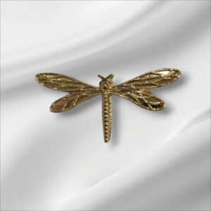 Mini Broche Libélula Textura Dorado