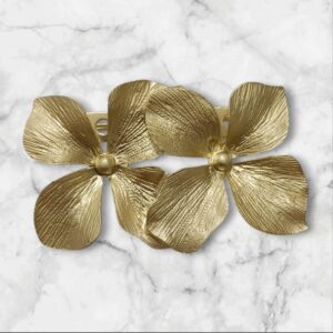 Broche Doble Hortensia Dorado Mate