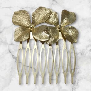 Peinecillo Doble Hortensia Dorado Mate