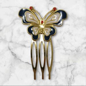 Peinecillo Mariposa Negro y Dorado