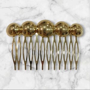 Peinecillo Diseño Cinco Botones Dorado
