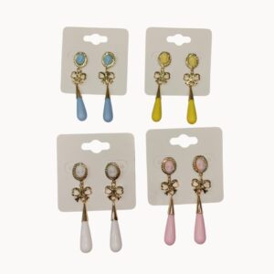 Pendientes Flamenca Niña Alargados Lazo Colores