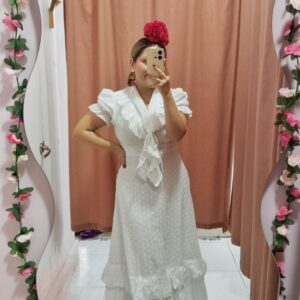 Bata Rociera Perforada Blanca ideal Romerías