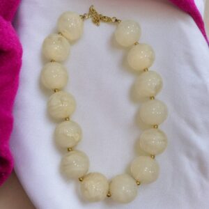Collar de Bolas Crema - Blanco Roto