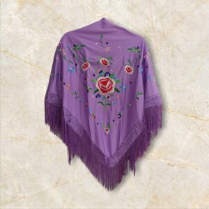 Mantoncillo Lila Bordado Flor de Colores