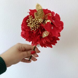 Ramillete Feria Rojo y Dorado
