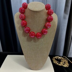 Collar Bolas Grandes Rojo con Brillo