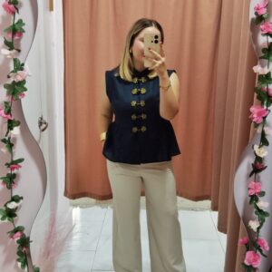 Pantalón de Pinza Color Beige