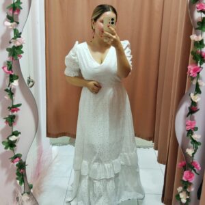 Bata Rociera Perforada Blanca para Romerías