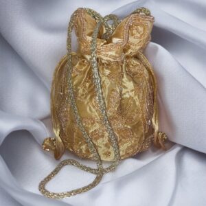 Bolso Bombonera Dorado Bordado Dorado