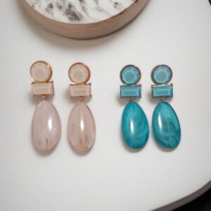 Pendientes Flamenca Diseño Piedra Turquesa