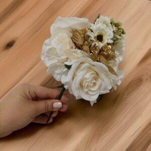 Ramillete Feria Sevilla Beige - Crema y Dorado