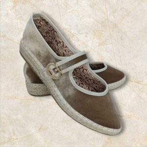 Merceditas de Esparto Terciopelo Caqui - Marrón