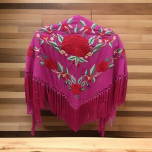 Mantoncillo Feria Buganvilla Bordado Rojo