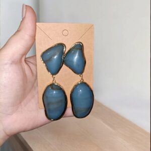 Pendientes Flamenca Diseño Piedra Azul Ducado