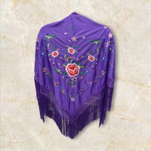 Mantoncillo Morado Bordado Flor de Colores