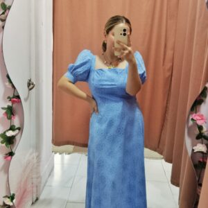 Bata Rociera Perforada Escote Recto Ideal Romería