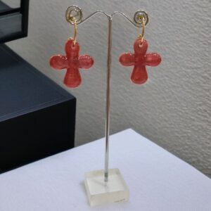 Pendientes Diseño Cruz Malva