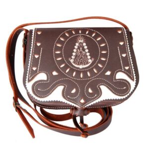 Bolso Rociero Bordado Virgen del Rocío Marrón Oscuro