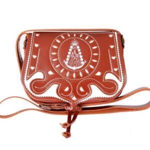 Bolso Rociero Bordado Virgen del Rocío Marrón