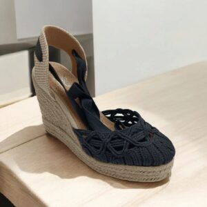 Cuñas de Esparto de Crochet Negras