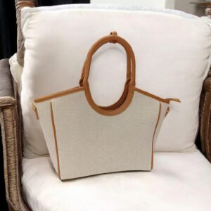 Bolso Tote de Hombro Beige - Camel