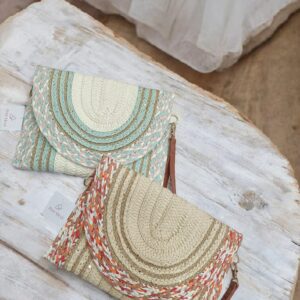 Bolso de Mano de Rafia Trenzado