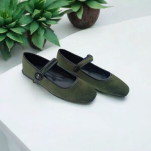 Merceditas de Terciopelo Verde Caqui