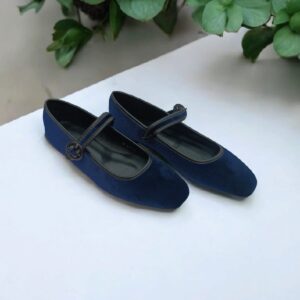 Merceditas de Terciopelo Azul Marino