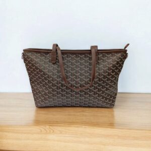 Bolso Shopper de Hombro Marrón con Estampado