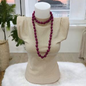 Collar Largo de Bolas Buganvilla