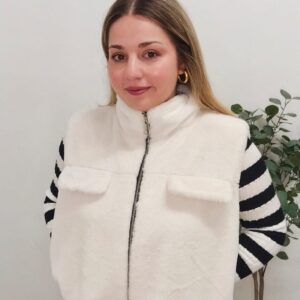 Chaleco de Pelito Blanco Roto Mujer