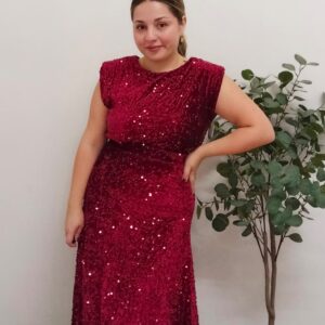 Falda de Lentejuelas Roja