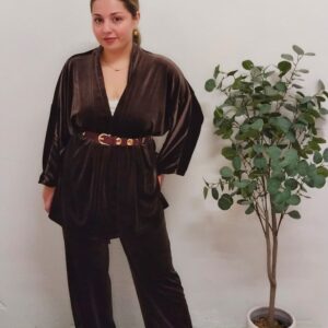 Conjunto Pantalón y Blazer Marrón Chocolate