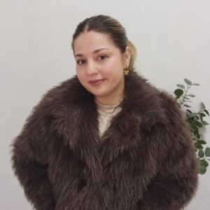 Abrigo Efecto Pelo Marrón Chocolate