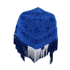 Mantoncillo Primavera Azul Eléctrico Bordado a Tono