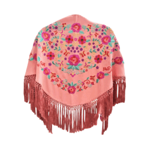 Mantoncillo Primavera Coral - Mandarina Bordado Colores