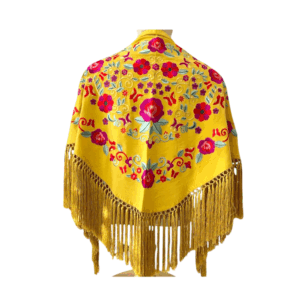 Mantoncillo Primavera Mostaza Bordado Colores
